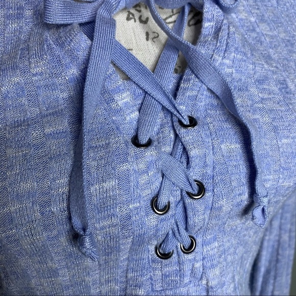 William Rast Ribbed Lace-Up Front Top - Picture 6 of 6